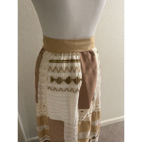 Vtg Patchwork Eyelet Lace Maxi Skirt Lined Boho Gypsy Hippie Cottagecore Renee M - Picture 6 of 16